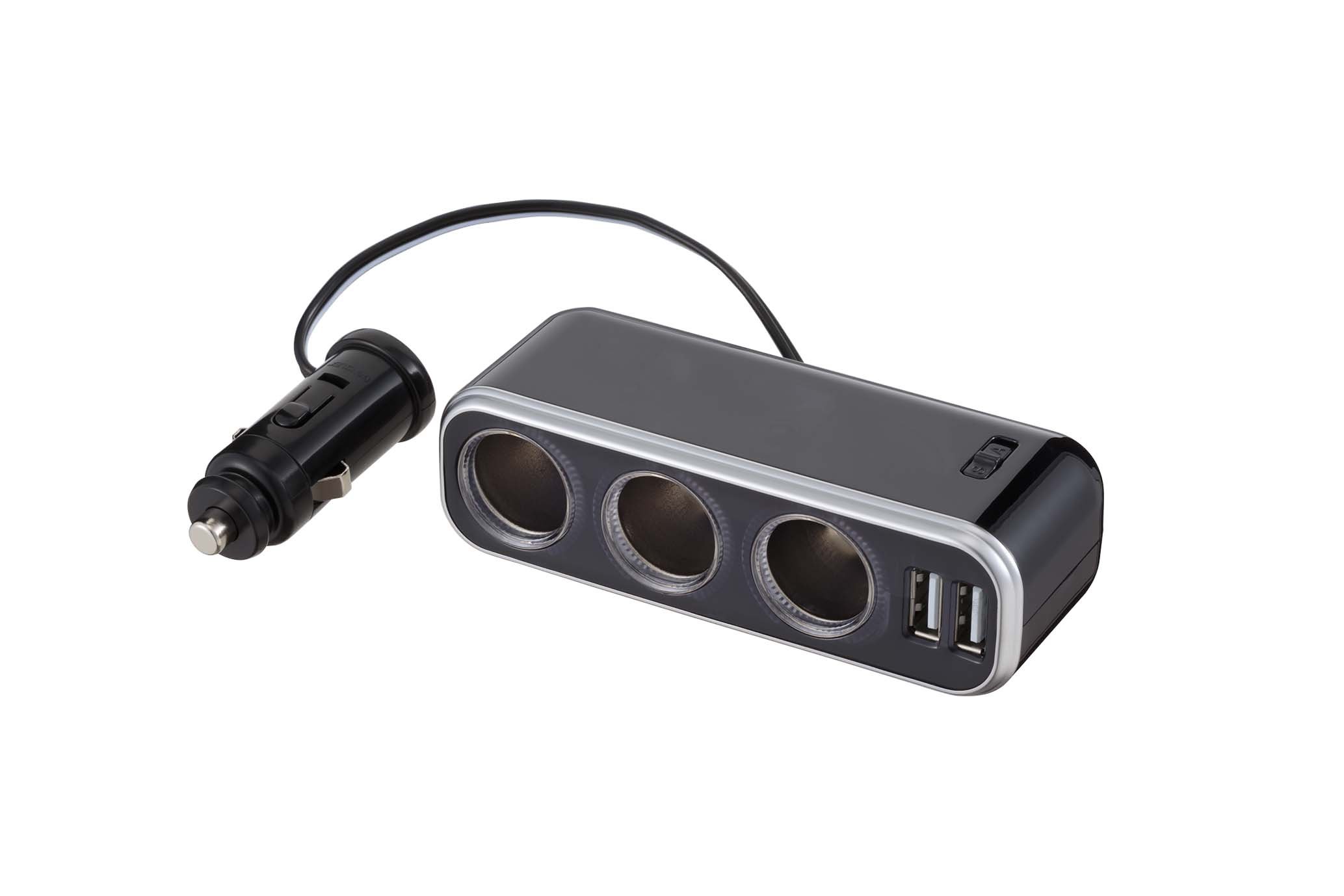 Amazon | ナポレックス(Napolex) Fizz 車用シガーソケット3連 USB端子2