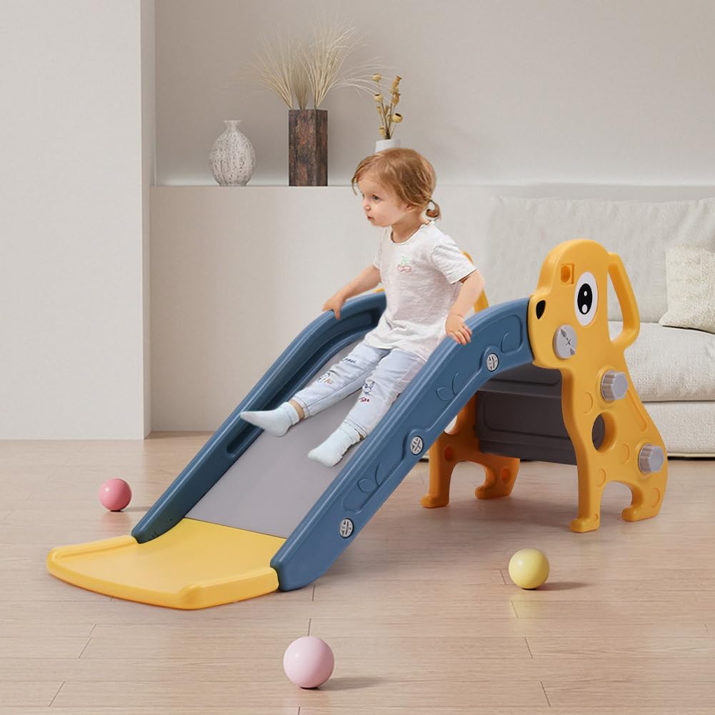 FUKEA Kids Slide,Indoor Toddler Slides Child's Freestanding Slide with Climbing Frame for Toddlers Age 1-6, Indoor Outdoor Garden Baby Slide(Yellow Dog) — image 1
