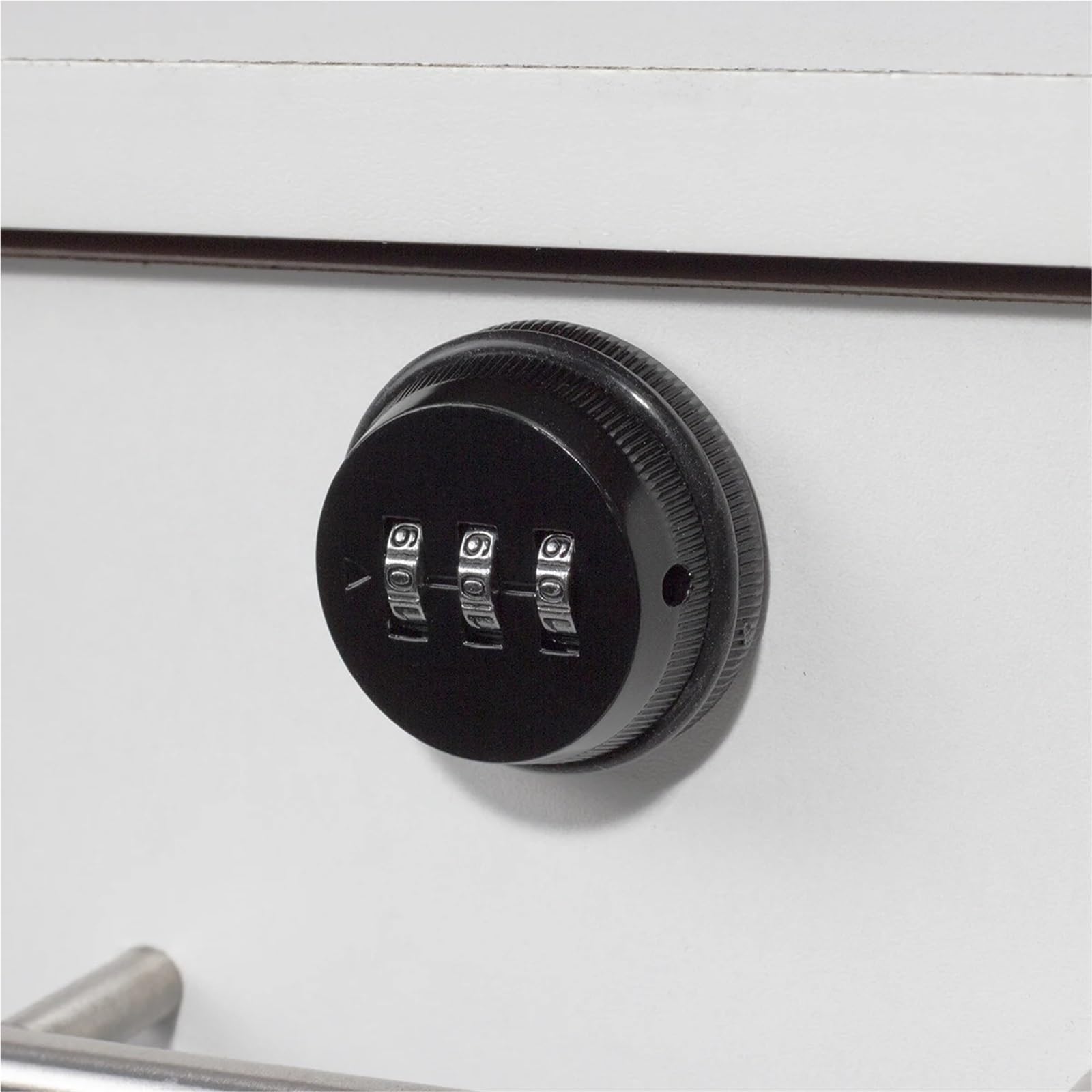 Cerradura de combinación codificada para gabinete, cajón, buzón, casillero, código de paso de 3 dígitos, 1 unidad (cilindro negro de 25 mm)