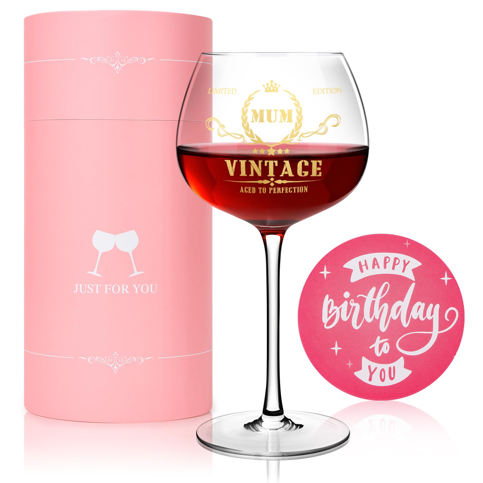 TecanneMothers Day Gifts, Gin Glass Gifts for Mum from Daughter, Son, Wine Glass Gift Set, Birthday Gifts for Mum, Christmas Gifts for Mum,