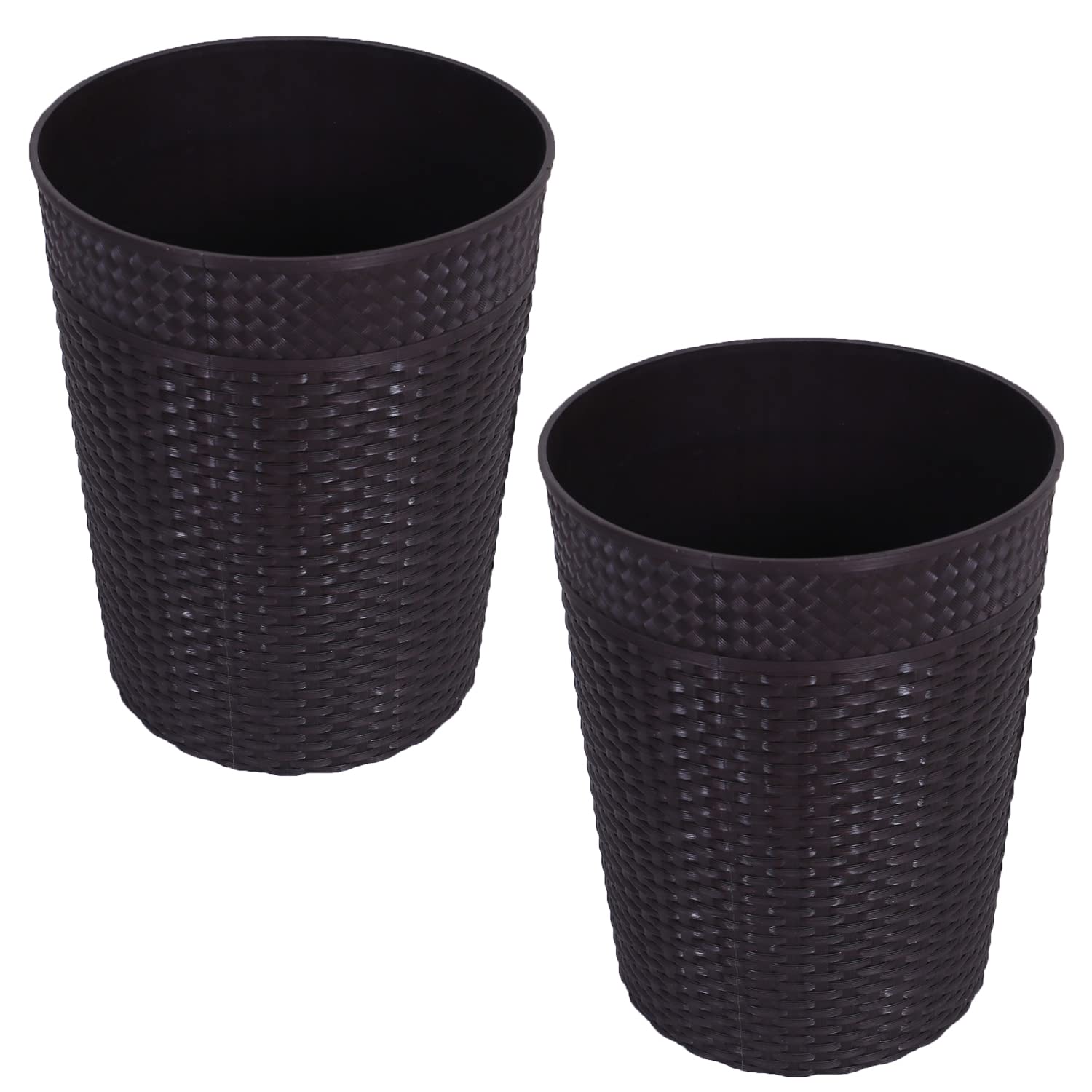 Kuber Industries Plastic Dustbin - 10 Litre, Pack of 2 (Brown) - For Kitchen, Bedroom, Hall, Office