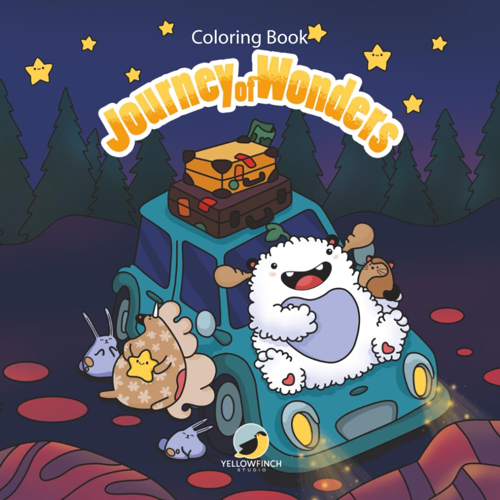 Journey of Wonders: Relaxing Cute Coloring Book Adventure for Teens & Adults: Adorable Animals and Enchanting Worlds for Teens and Adults to Relax and Enjoy (Whimsical Wonder Worlds)