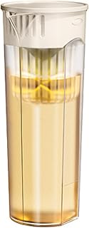 FEESHOW PP PP Plastic Pitcher with Filter Mesh and Scale, 1L Iced Water Kettle Jug for Lemonade, Juice, Milk, Cold or Hot Beverage Tea White 1L One Size