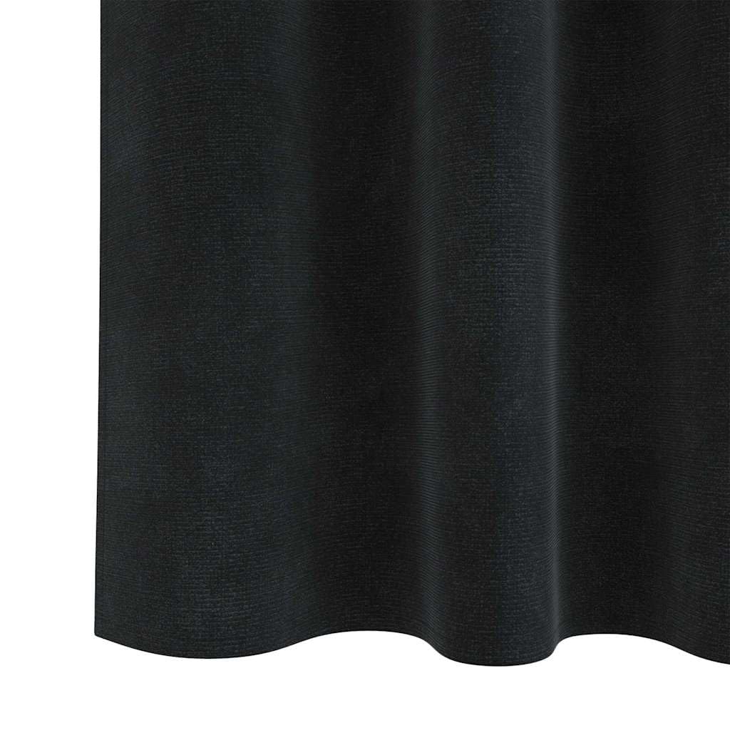 Juego de 2 cortinas opacas de terciopelo negro, 140 x 225 cm, opacas con ojales, para dormitorio, salón, habitación infantil, protección visual y protección solar