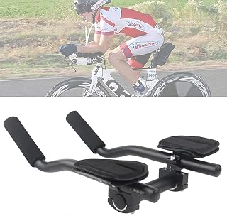 RUTVEING Aluminum Alloy Aero Bars for Road & Mountain Bikes - Ergonomic TT Clip-On Handlebars with Foam Pads & Grips