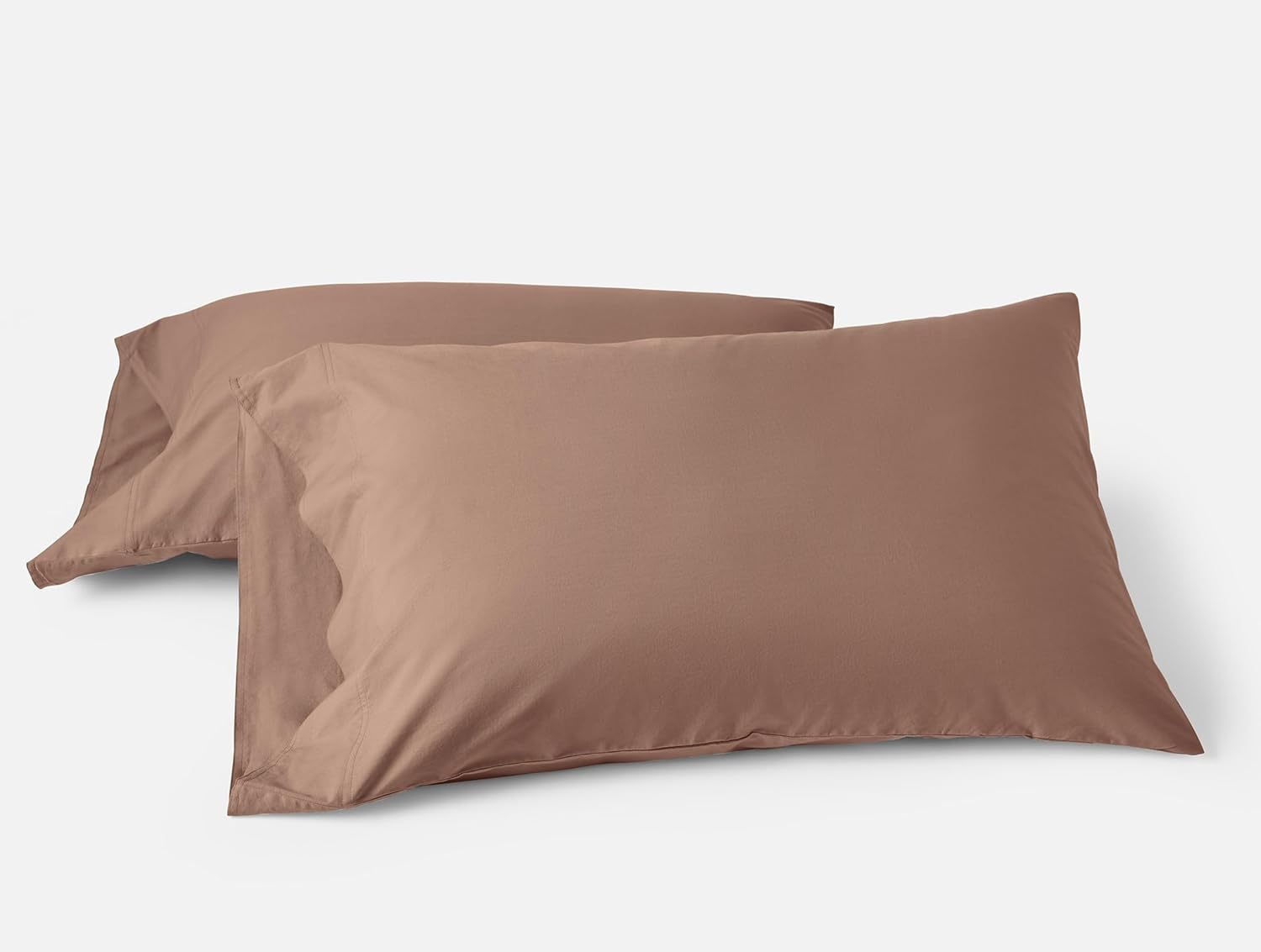 Coyuchi Crinkled Percale Pillowcase Set of 2 – 100% GOTS Certified Organic Cotton, Soft & Cool Standard Pillowcases, Breathable Medium Weight Cotton (Hazel Chambray)
