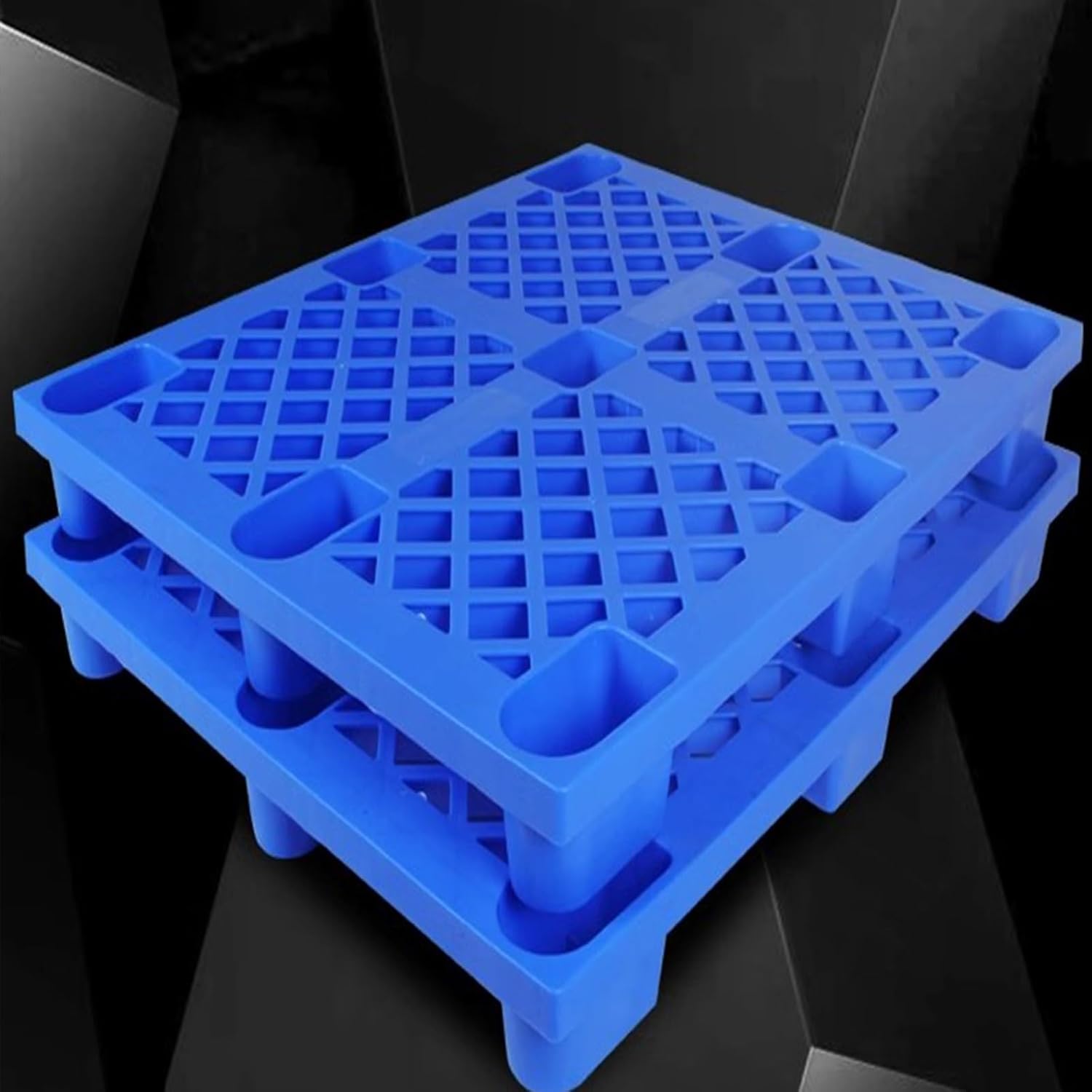 Warehouse Pad, Polyethylene Pallet Plastic Logistics Pallets Easy to Dry After Washing Strong Load-Bearing Capacity Ideal for Transporting Goods (Color : Blue, Size : 1100x1300mm)