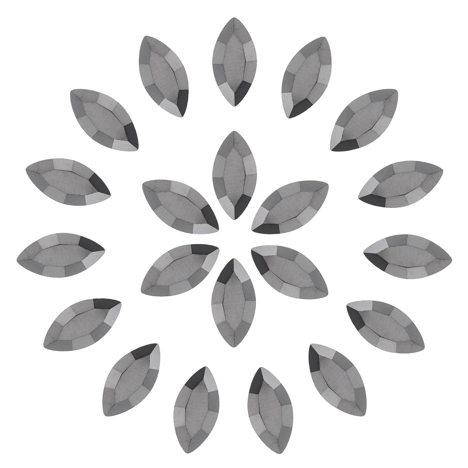 sourcing map 30 Pcs Horse Eye Shape Rhinestones, 6 x 12 mm Point Back Rhinestone Beads for Jewelry Making Crafts Costume Crystal Embellishments, Dark Grey