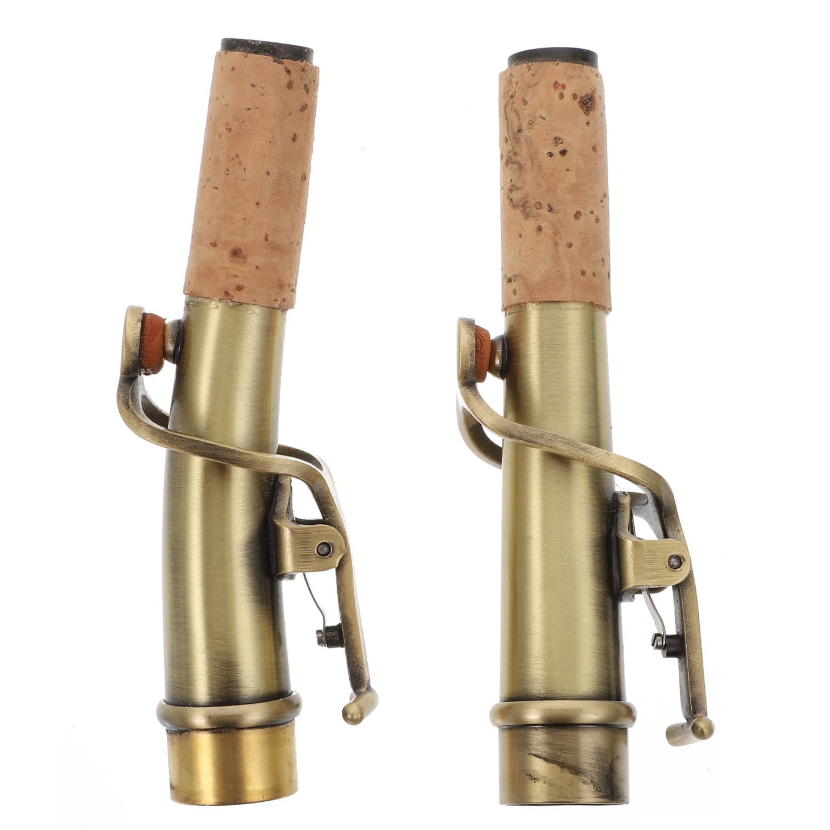 Collo Saxofono Dritto Retrò 2 Pezzi Bronzo e Sughero | Manici Curvi e Dritti, Accessori Vintage per Sax, Trasmissione Vibrazioni e Trasparenza Sonora