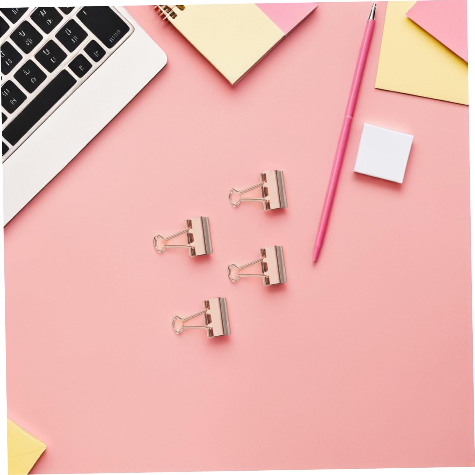 ULTECHNOVO 100stücke Klappclips Notizbuchclips Metallische Büroklammern Dokumentenclips Geschenkpapierhalter Metall-papierklammern Binderclips für Journaling