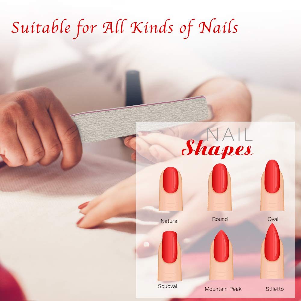 Nail Files and Buffers, 16Pcs Professional Manicure Tools Buffers Set,Manicure Pedicure Tools Kit Includes Emery Boards for Nails, 100/180 Nail Buffer Block, Kabuki Brush and Toe Separators