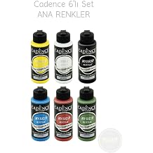 Cadence Hybrid Akrilik Boya Seti, 6'l  Set, Ana Renkler,  ok Y zeyli