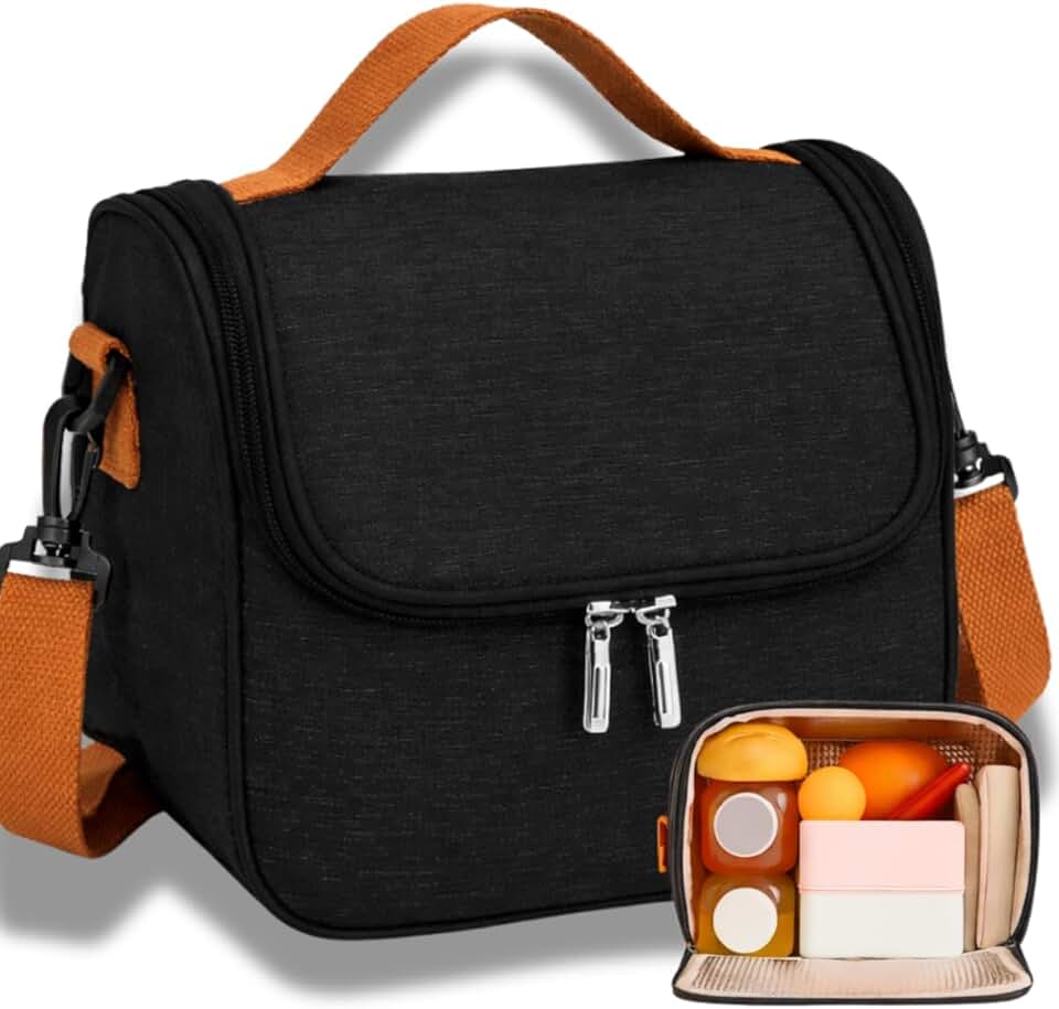 Bolsa Térmica Lancheira Com Alça Transversal Removível Para Marmitas e Lanches - Porta Refeições Moderno e Compacto de Trabalho Passeios e Academia Fitness