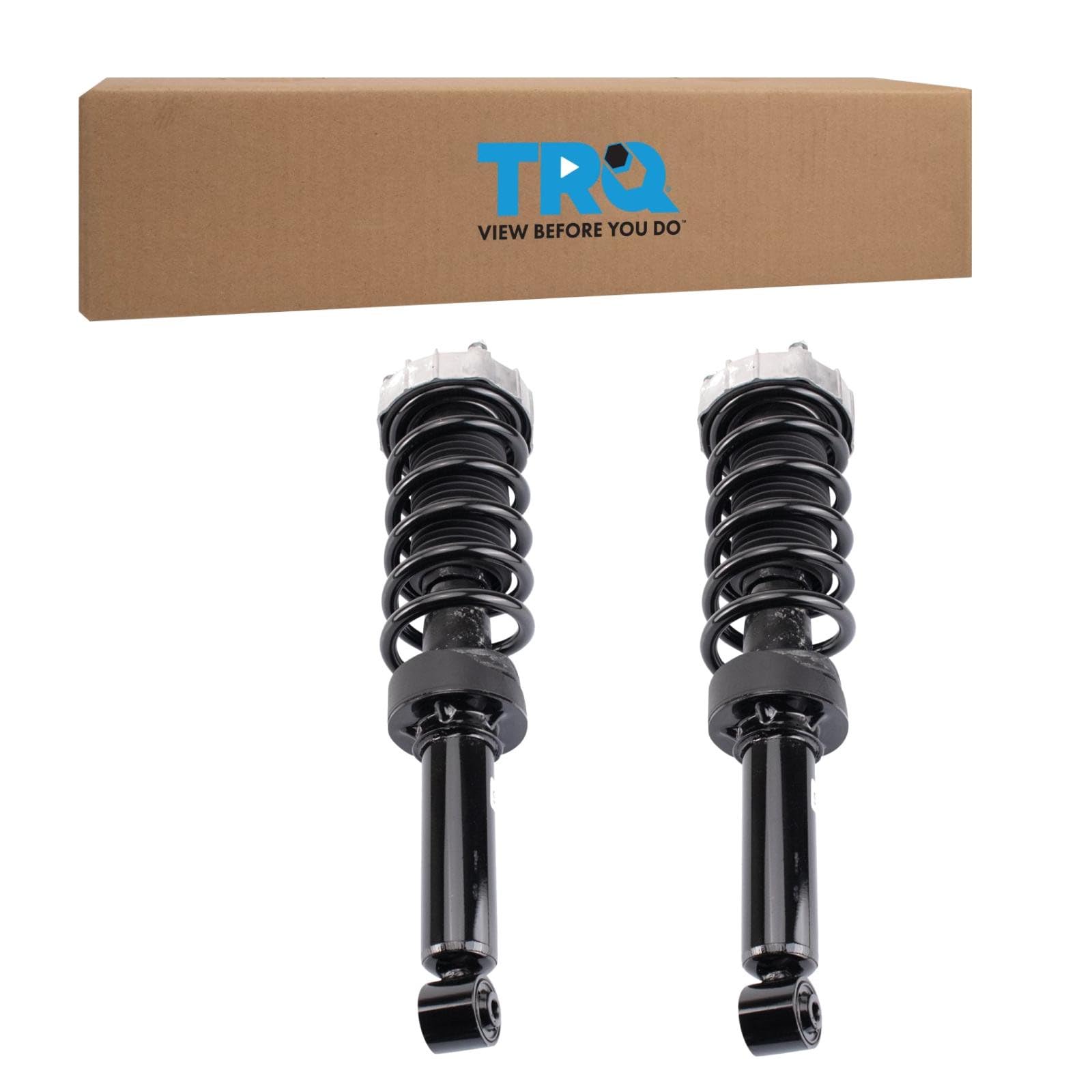 TRQ Rear Shock &amp; Spring Assembly Set Compatible with 2007-2015 Audi 03-18 Porsche 04-17 VW
