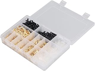 WOOXGEHM Cold Compression Terminal Block Kit, PVC Brass, 200 Black Heat Shrinkable Tubes, Transparent Color, Waterproof and Flame Retardant for Crimping and Connecting Wires