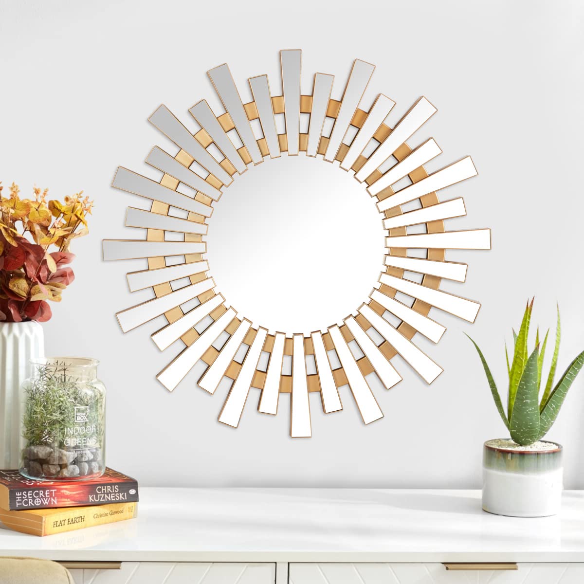 Home Centre Corsica Reflection Gold Solid Glass Mirror-picture-37