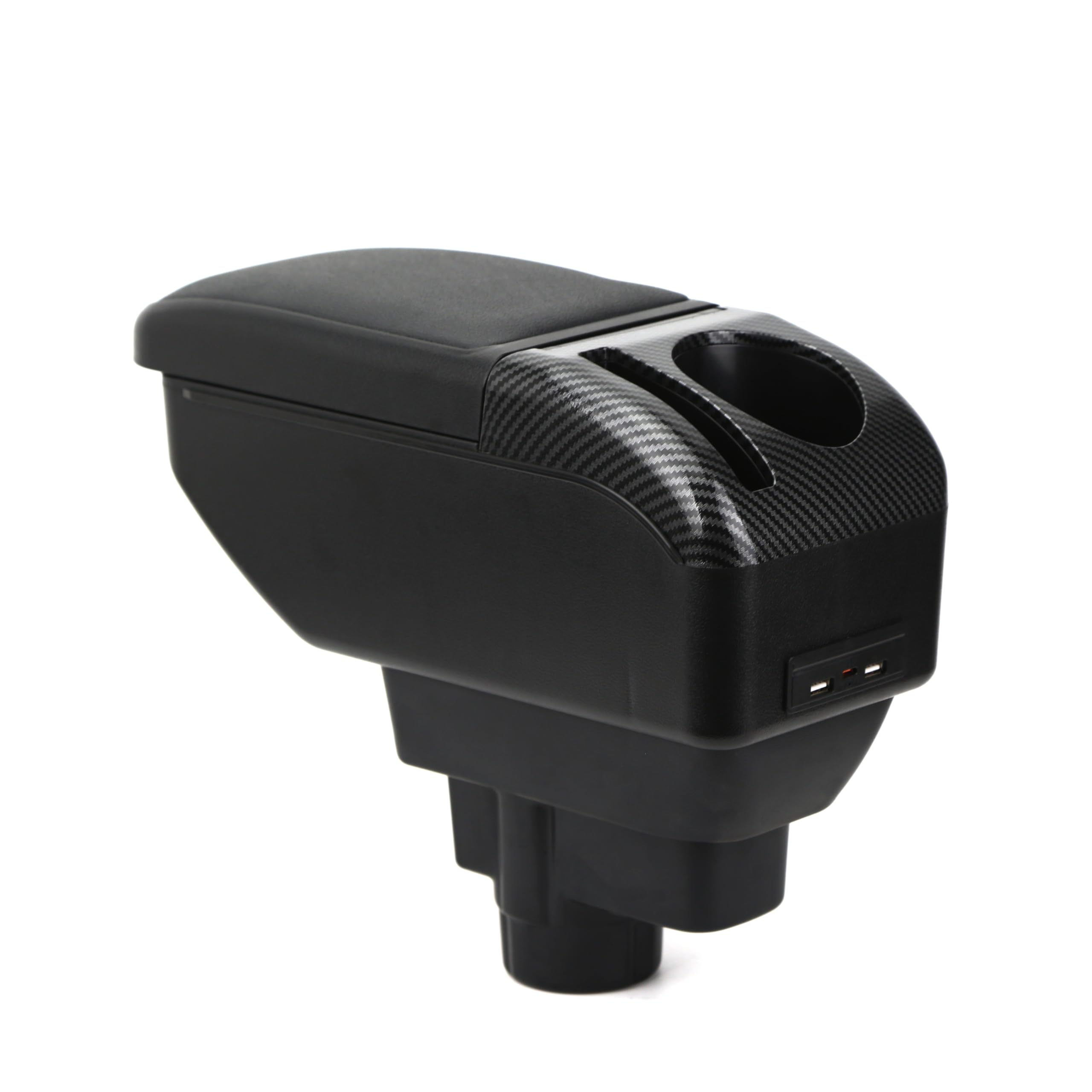 ZENVI Braccioli Compatible with OPEL Corsa D Braccioli 2006-2013 Console Centrale Organizer Immagazzinaggio Scatola Utilizzabile Per Autisti Supporto Gomito Doppio Spazio Archiviazione(Stile Nero)