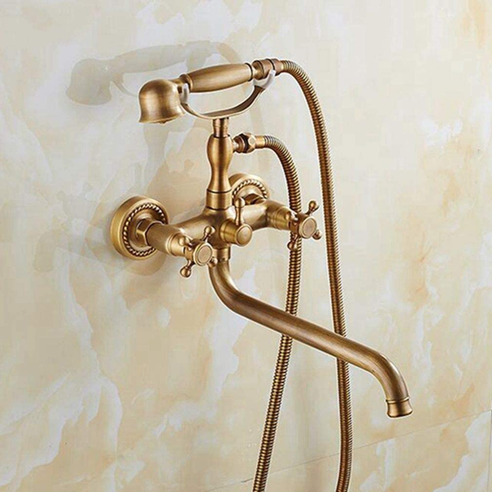 Robinet de salle de bain rétro en bronze avec douchette pour bain relaxant