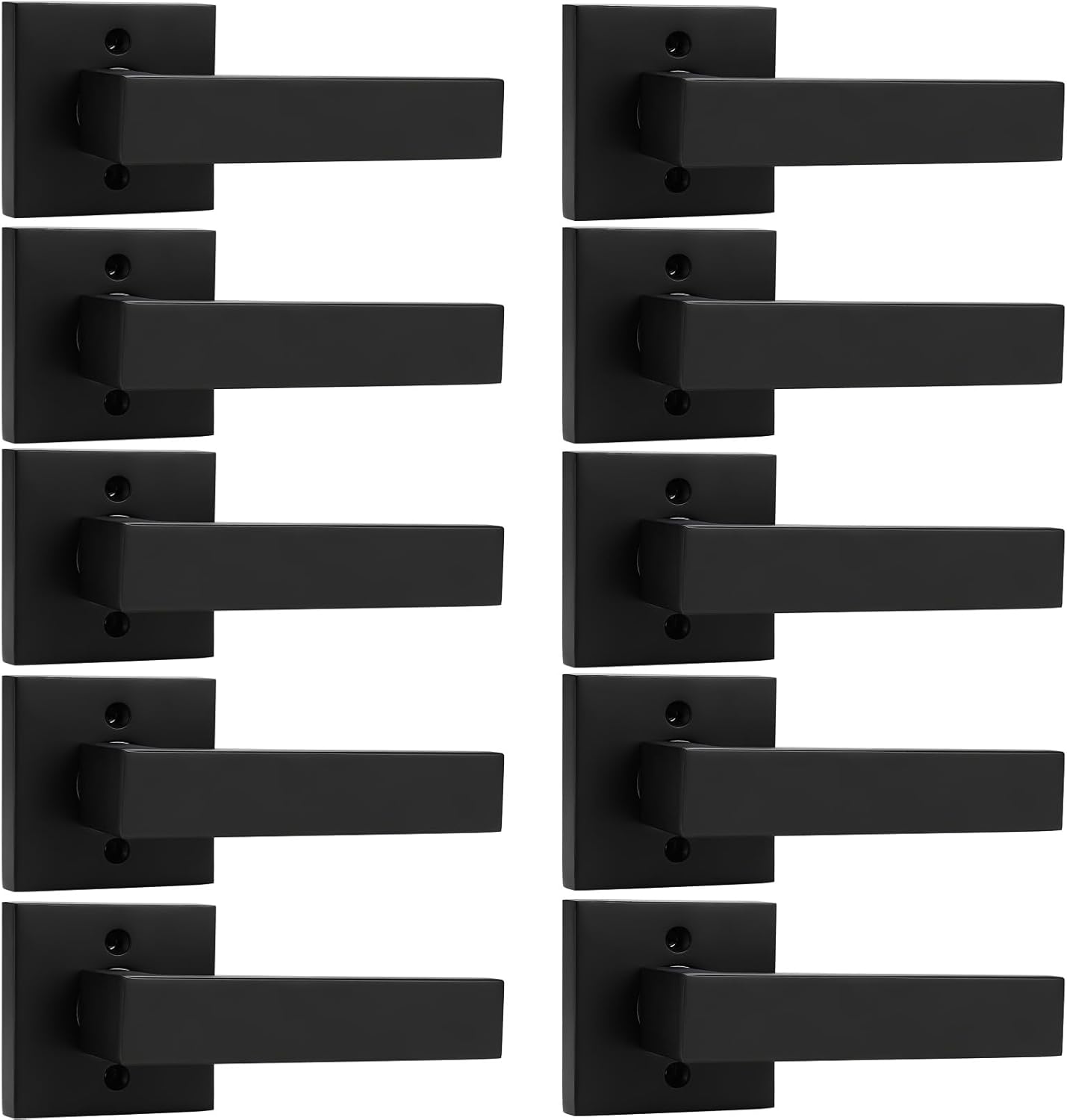 Probrico Black Stainless Steel Dummy Lever Handle Hardware for Cabinets, Closets, Balconies or French Doors (10 Pack)