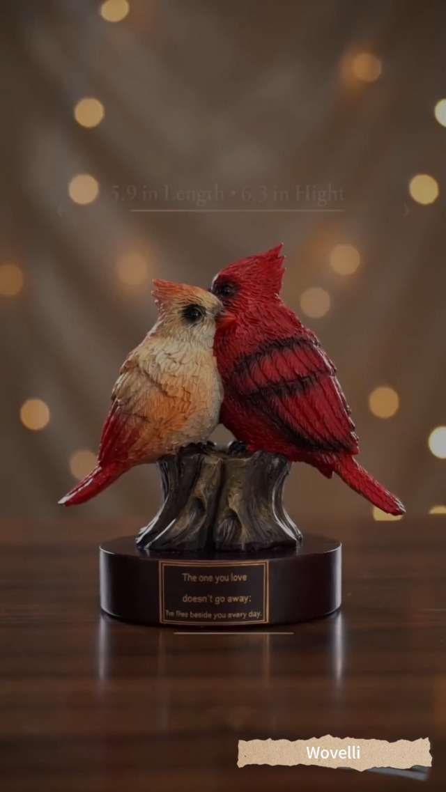 Figura Decorativa de Cardenal Rojo en Resina miniatura 7