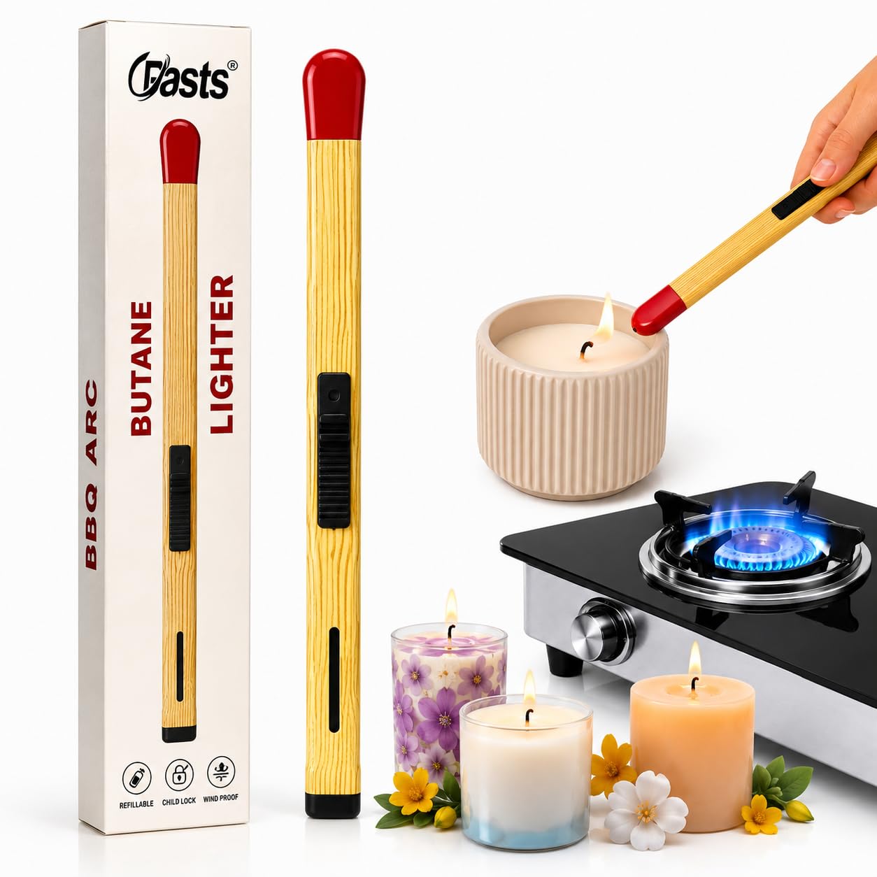 Crasts Match Stick Butane Gas Lighter (Refillable, Long Handle) at ₹299 (73% Off)