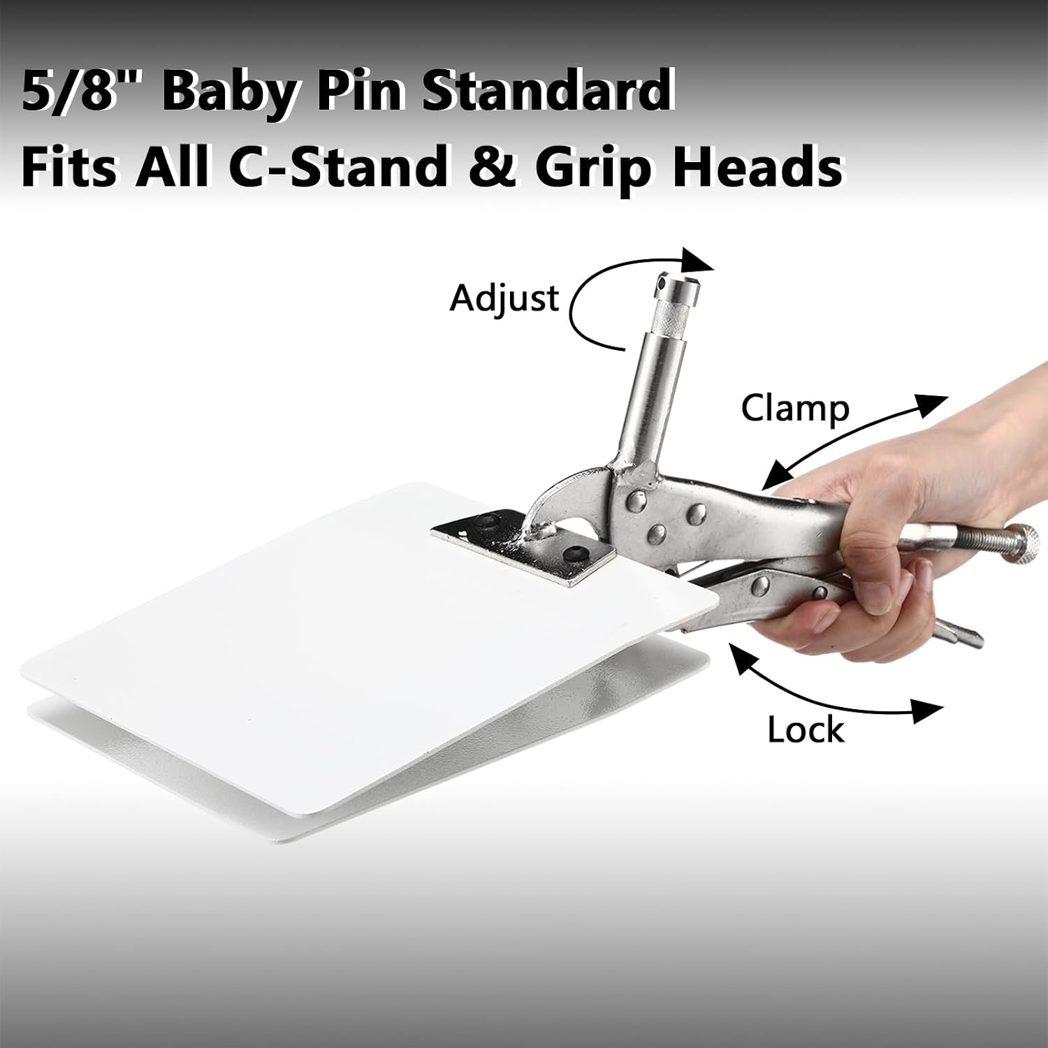 Frienda Duckbill Clamp 7" Impact Flat Plate Clamp with 5/8" Baby Locking Steel Handle for Photography C Stand Grip Gear Modifiers Mount Tools Holding Foam Board Flags Reflectors Woodworking
