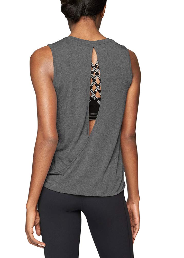 Workout Tops for Women Open Back Shirts Yoga Athletic Tops Running Muscle Tank Tops