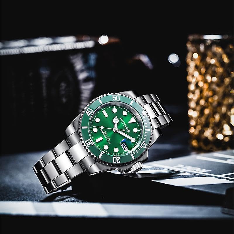 Pintime Top Brand - Reloj de lujo para hombre, resistente al agua, 30 m, reloj deportivo de cuarzo, correa de acero inoxidable, relogio masculino