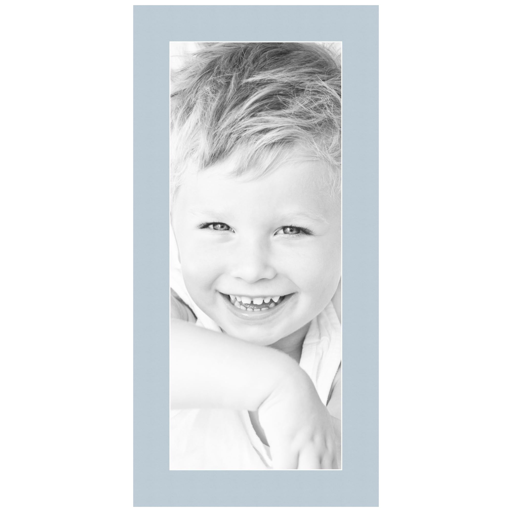 8x20 Fountain Blue/Baby Blue Custom Mat for Picture Frame with 4x16 Opening Size (Mat Only, Frame NOT Included) - 7 Pack