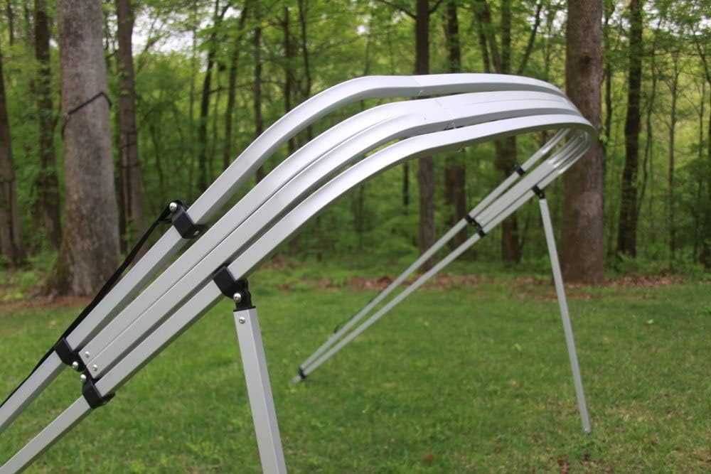 Navy Blue Square Tube Frame VORTEX 4 Bow Pontoon/Deck Boat Bimini TOP 8' Long, 97-103" Wide