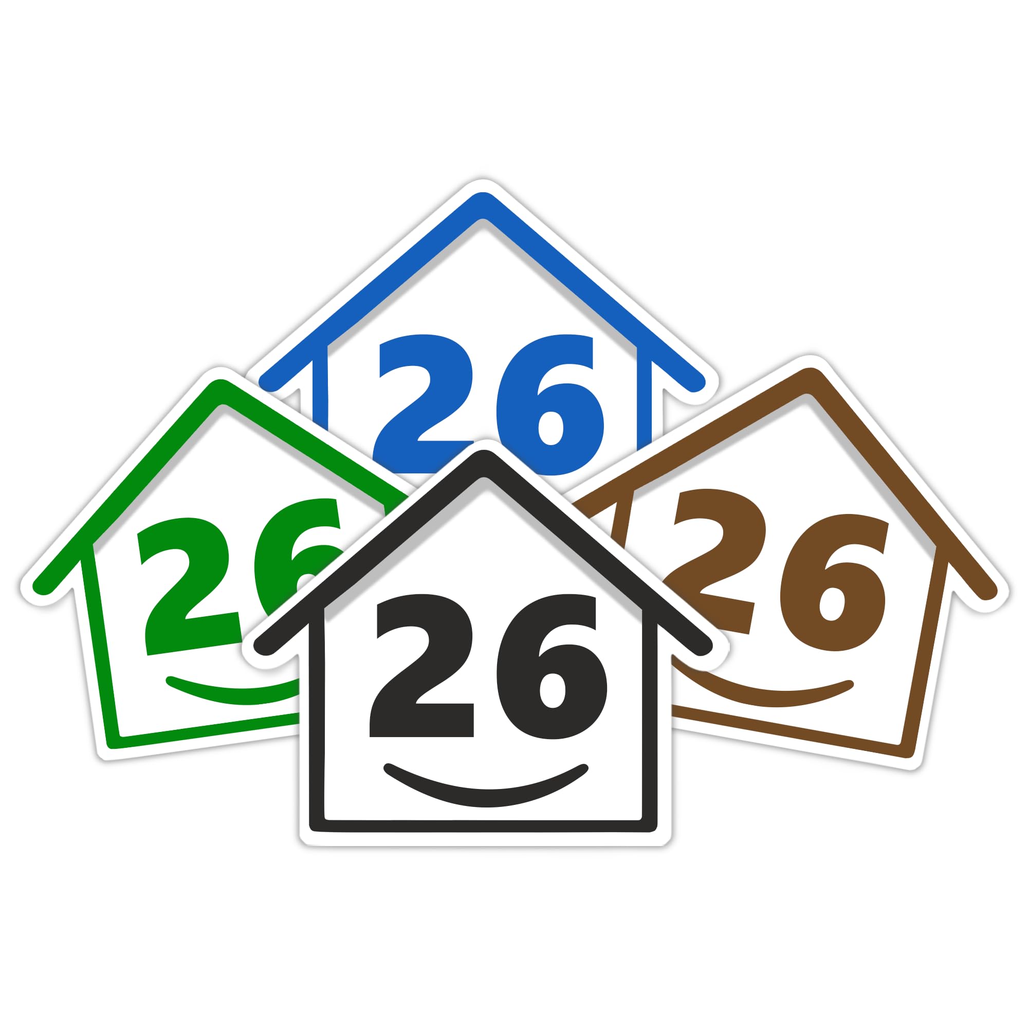 4 x Bin Numbers for Wheelie Bins, 1-99, 15cm ‘Happy House’ Colour Design Dustbin Stickers, Easy Application Stick On Number Stickers - Weatherproof Self Adhesive Vinyl – Blue, Black, Green, Brown (25) — view 69
