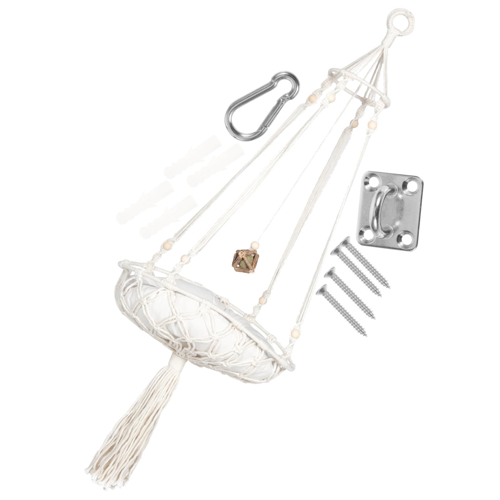 Sosoport Amaca Gatto in Corda di Cotone Stile Boho Set per Sospensione per Letto per Gatti Domestici