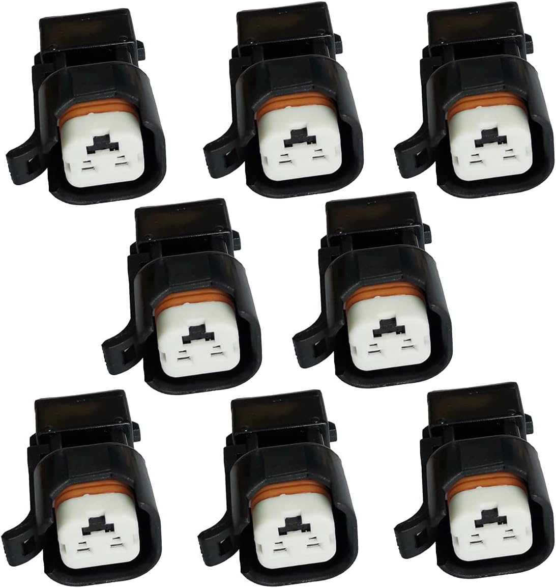 DEVMO 8Pcs Fuel Injector Connectors Adapter Plug LS1 EV1 to EV6 EV14 USCAR LS2 LS3 LSX LT1 Fuel Injector Connectors Adapter