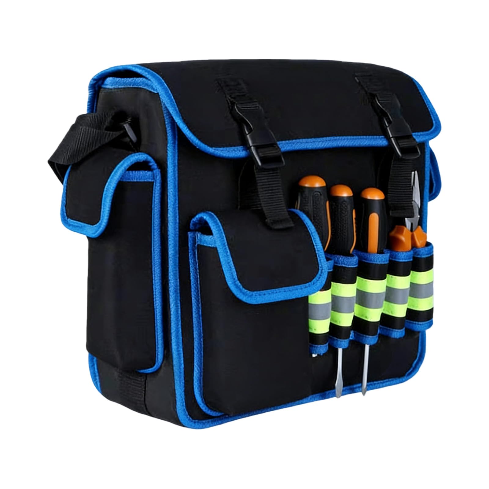 Duty Electrician Tool Bag Wide Mouth Tools Storage Bag with Adjustable Shoulder Strap Organization Storage Oxford Cloth Tool