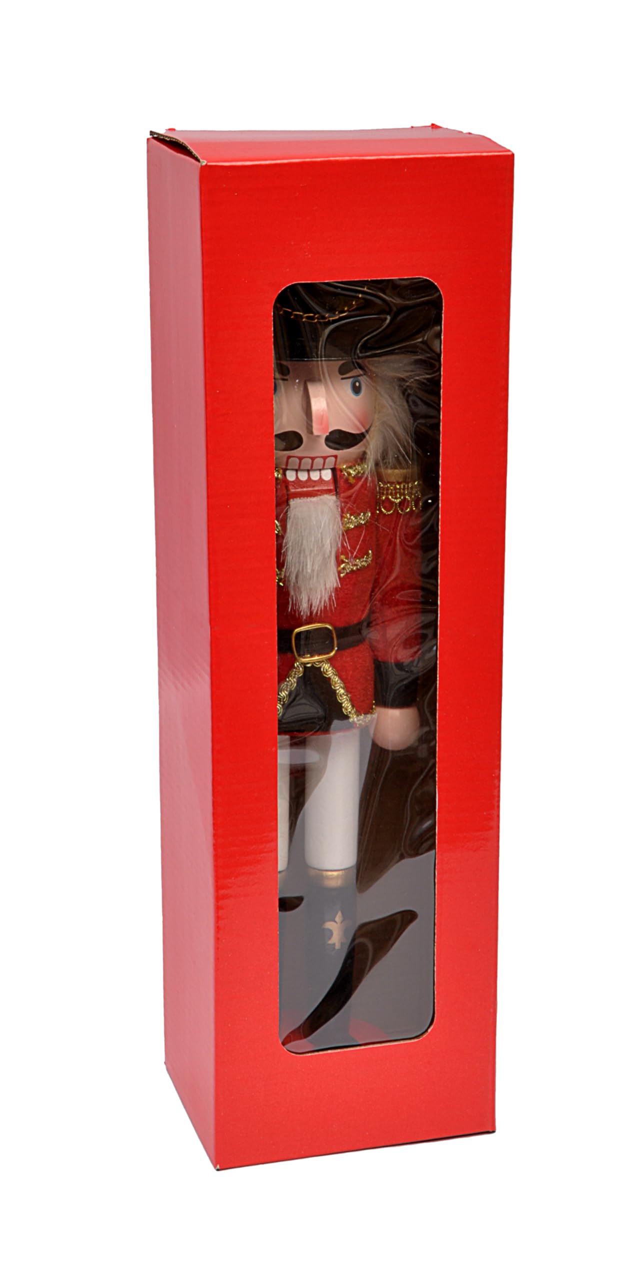 Ciao- Schiaccianoci Natale Soldatino con baionetta (38cm) in legno e tessuto, rosso/nero