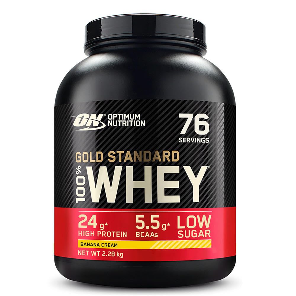 Optimum Nutrition Gold Standard 100% Whey Protein Powder, Banana Cream, 5 Pound (Packaging May Vary) (1064598)