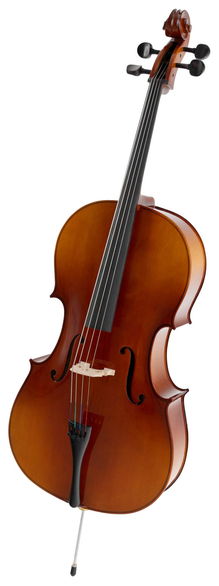 Classic Cantabile Student Violoncello 4/4: tavola in abete, fondo, fasce, manico e ponticello in acero, tastiera in tiglio tinto, meccaniche e capotasto in acero annerito. Include arco e custodia.