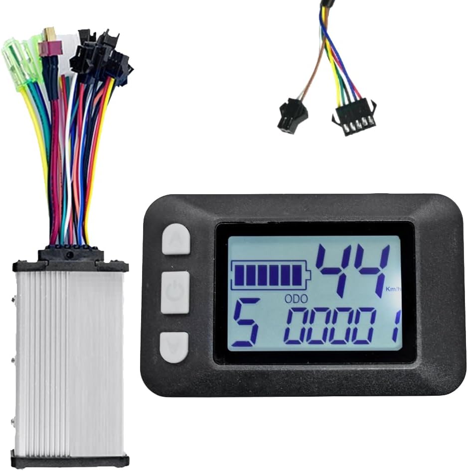 LCD Display Dashboard Meter LCD Screen Sine Wave Controller Electric Bike Meter P9 36V 350W for E-Scooter(SM Plug)