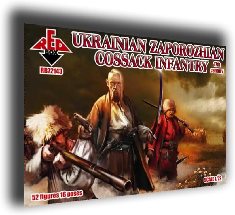 RED BOX 72143 1/72 Ukrainian Zaporozhian Cossacks Infantry. 17 Cent Plastic Figures kit