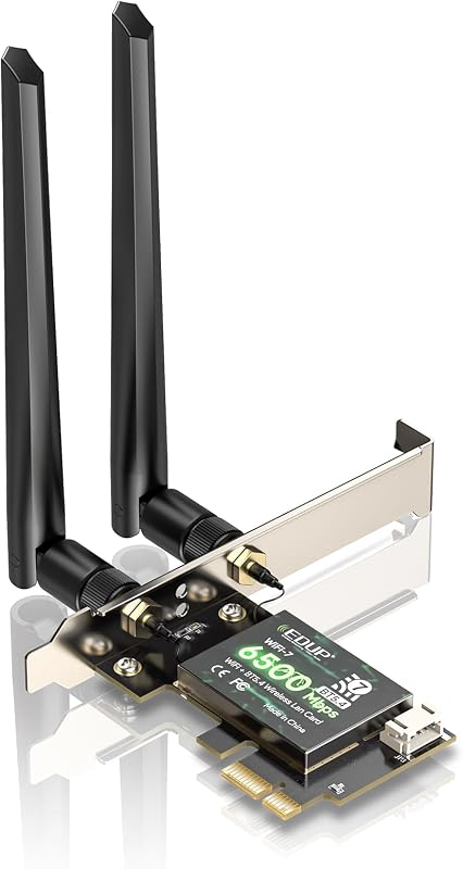 EDUP® PCIE WiFi 7 Card BE6500 Wi-Fi 7 Wireless Network Card for PC | Bluetooth 5.4 Tri-Band 6G/5G/2.4Ghz OFDMA 802.11be, Compatible with Intel/ AMD Windows 11 (64-Bit)