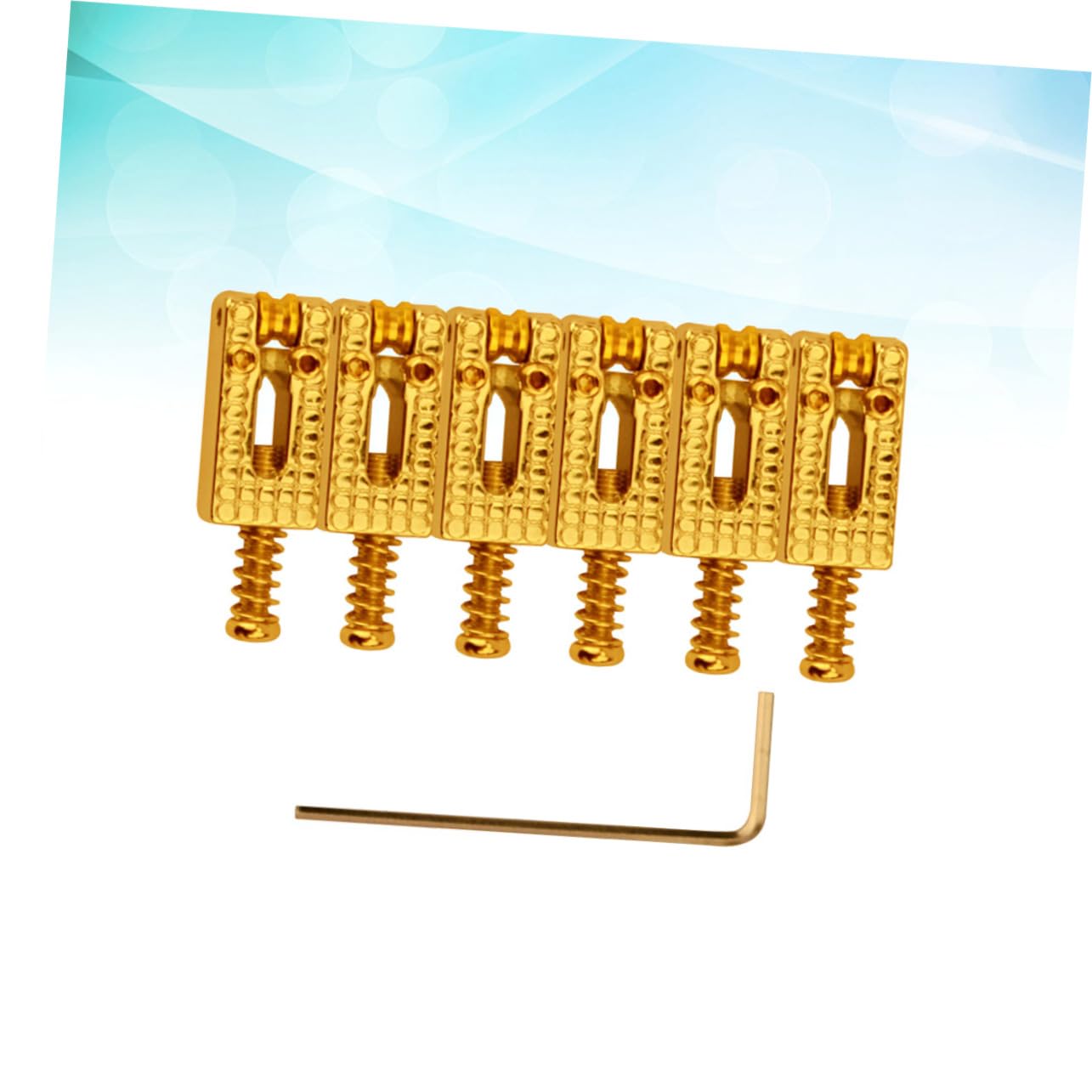 BESTonZON 6pcs Snake Pattern Guitar Bridge Roller Saddle Kit with Wrench Bridge Roller Saddle Set Gaq04