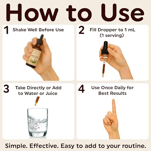 Miniatura 6 de Lung Naturals Gotas de gordolobo para pulmones, extracto concentrado de hoja de gordolobo 101 para salud respiratoria, sabor natural de fresa y