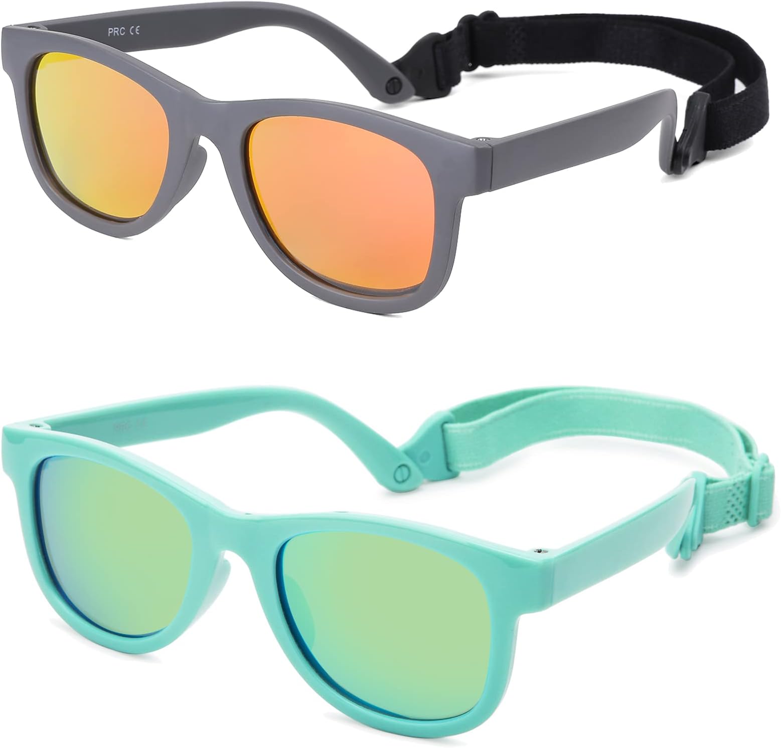 COASION Bendable Flexible Polarized Newborn Baby Sunglasses with Strap for Infant Boys Girls Age 0-12 Months CA8042