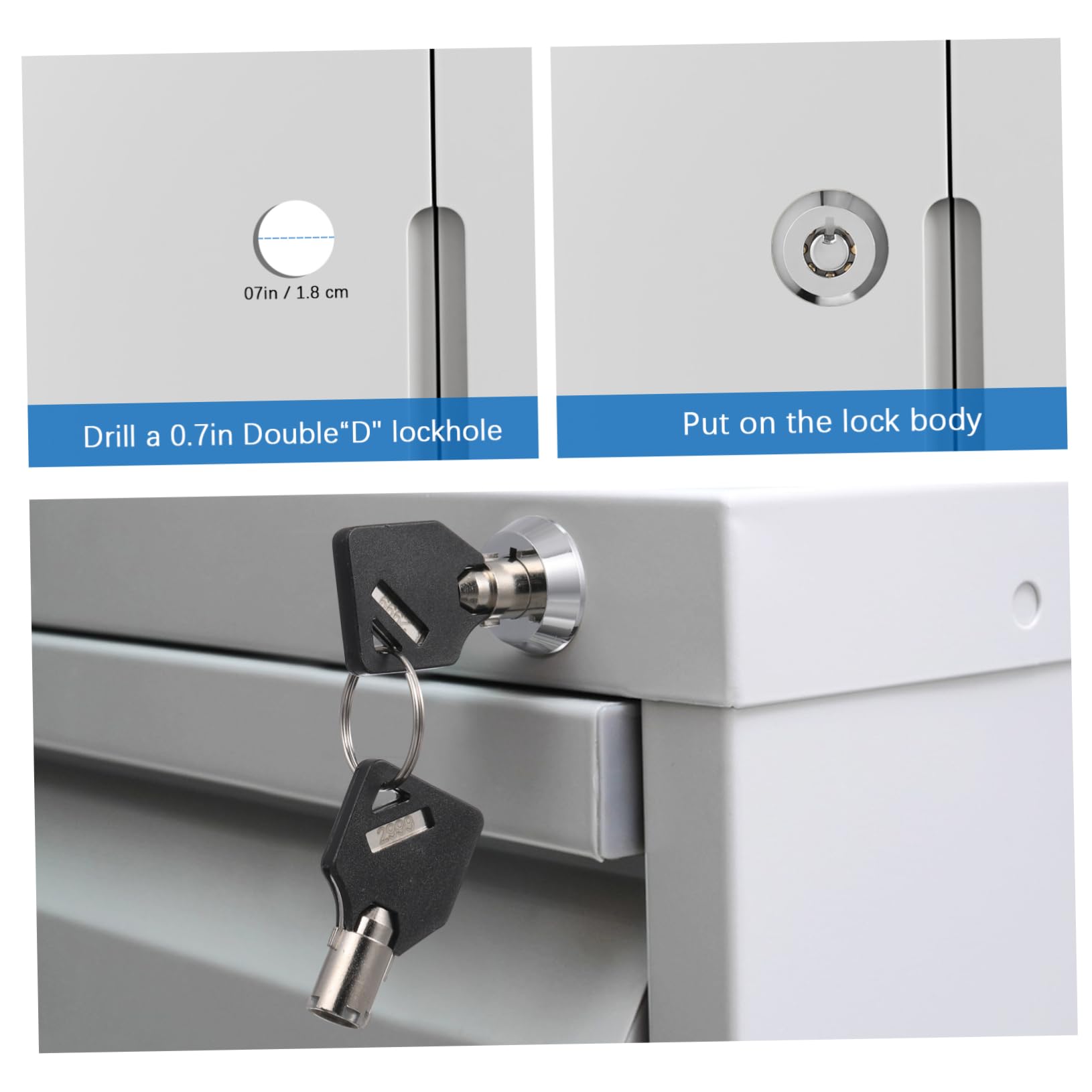 Tofficu 5 Pièces Cadenas pour Verrou Tubulaire pour Armoires Coffres Casier Installation Facile Durable