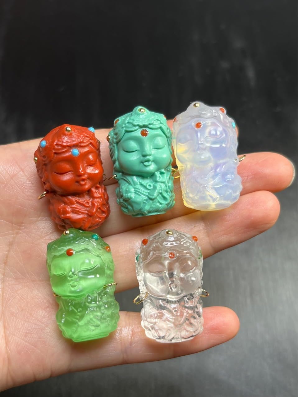 ONURTH Perle di Vetro Sherpa Dadu Mother 10/20PCS 32MM Perle di Vetro per creazione di Gioielli Fai da Te Collana Braccialetto Perline di Cristallo per l'artigianato