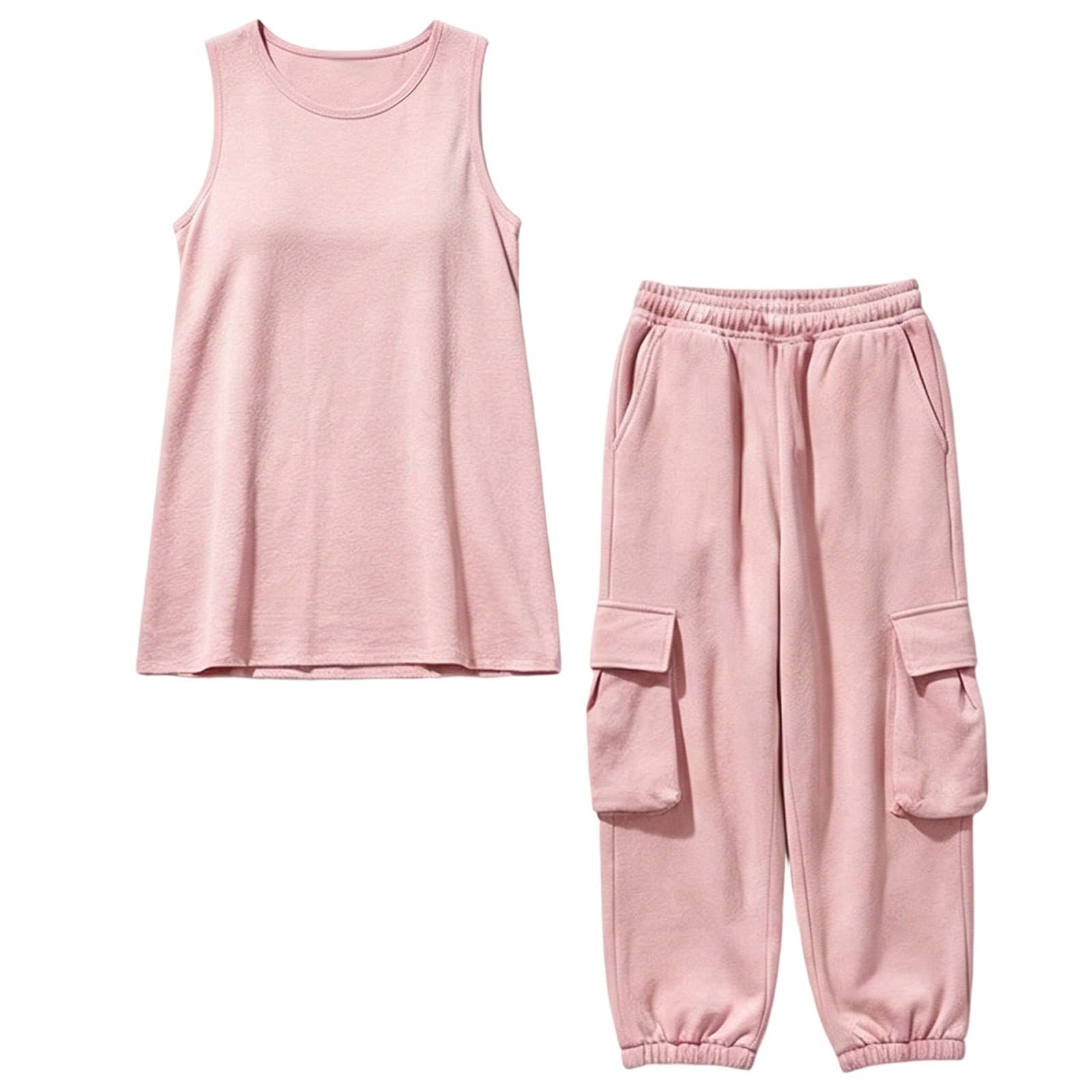 Tuta da donna per il tempo libero, in due pezzi, scollo rotondo, canotta e pantaloni per il tempo libero, tuta da jogging traspirante e comoda tuta sportiva
