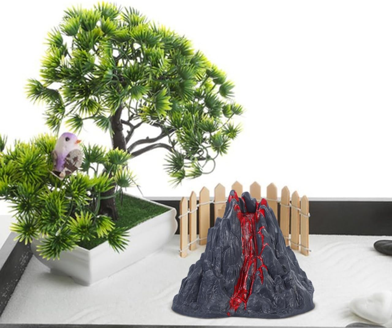 Volcano Toy, 10pcs Volcano Science Kit Eruption Model for Kids 4-6 Playtime, Simulation Dinosaur World Toys Figurine Ornament for Fairy Gardens, Aquarium Landscapes, Preschool Educational Tool 3.14 In