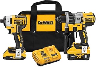 DEWALT 20V MAX XR Cordless Drill Combo Kit, Hammer Drill & Impact Driver with Battery and Charger Included, Power Detect Technology (DCK299D1W1)