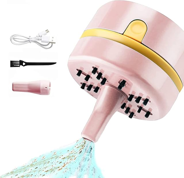 Handheld Vacuum Cleaner Cordless Car Hoover, Usb Rechargeable Mini Vacuum Cleaner, Lightweight Dust Buster Portable Car Vacuum With Powerful Suction For Desktop, Computer, And Car Cleaning (Pink)
