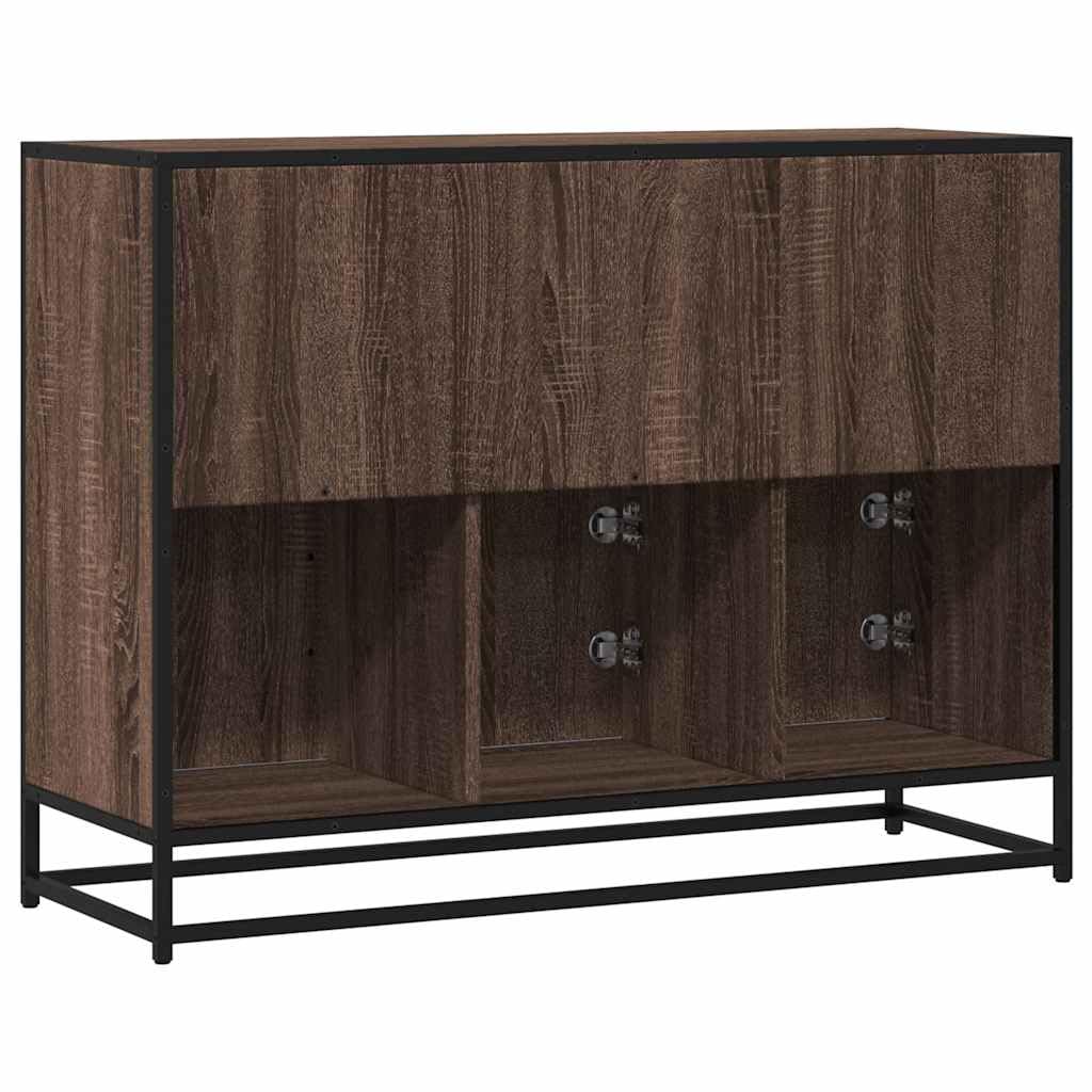 Credenza Moderna Rovere Marrone in Truciolato 100x35x76 cm